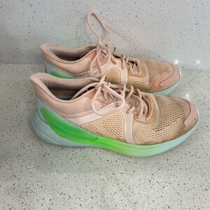 Lululemon Womens Blissfeel Run Running Shoes Pink Green Synthetic Size 8